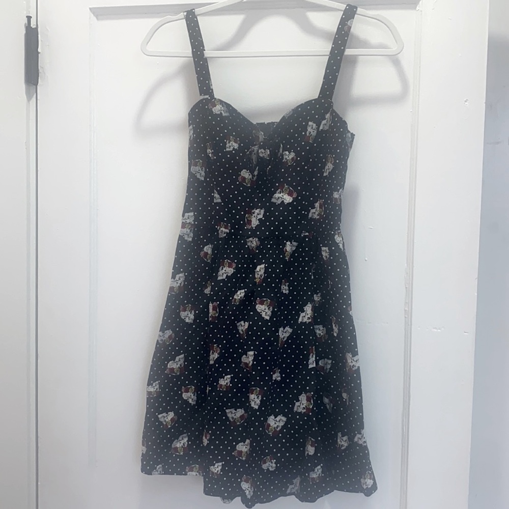 SIZE SMALL Skull 💀 and polka dot print dress